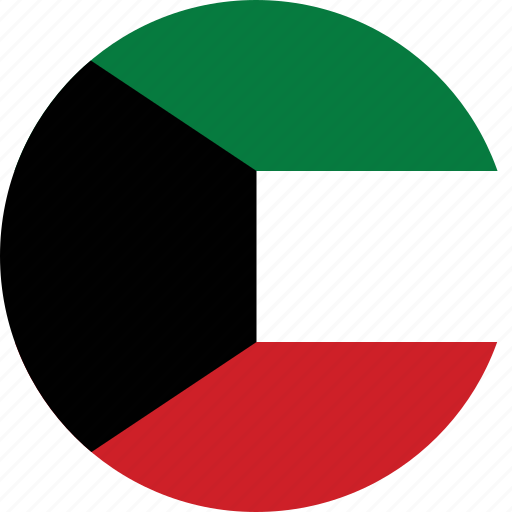 A Circle With A Red White And Black Flag