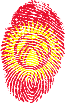 A Red And Yellow Fingerprint