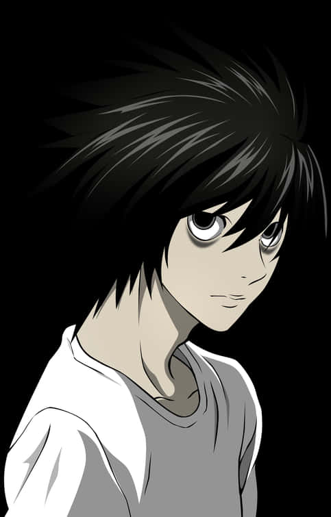 A Cartoon Of A Boy With Black Hair