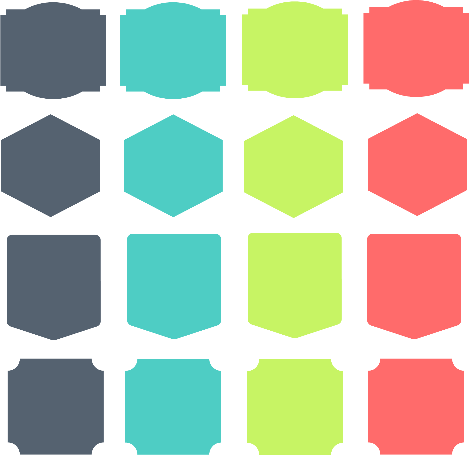 A Group Of Different Colored Shapes