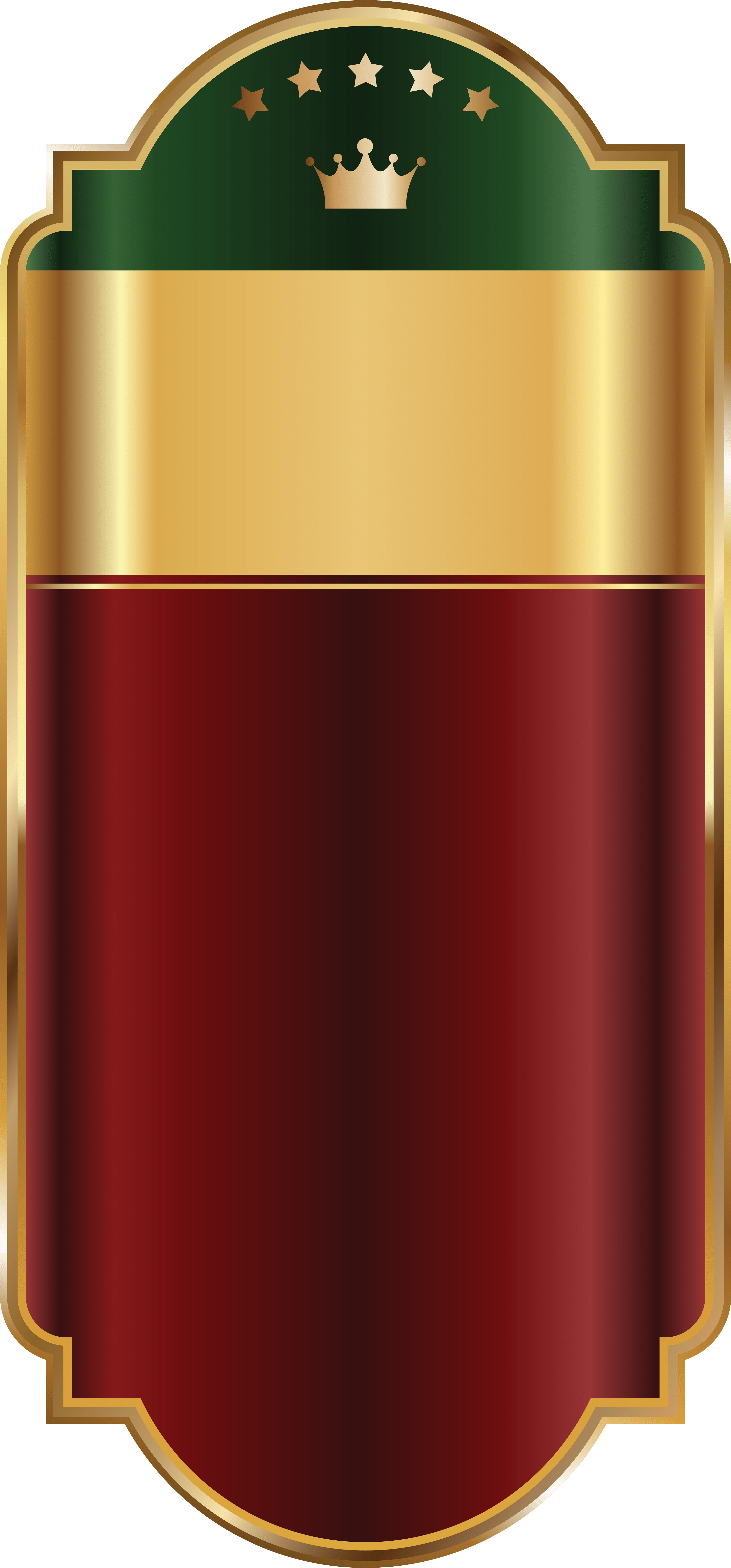 A Gold And Red Rectangular Object