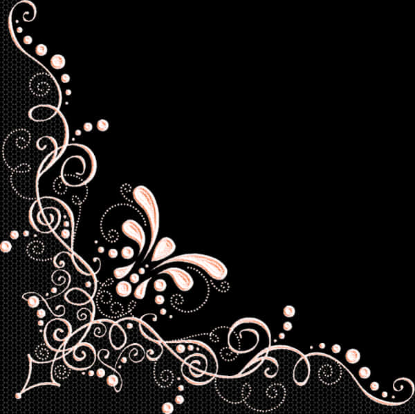 A Black And Pink Design With A Butterfly