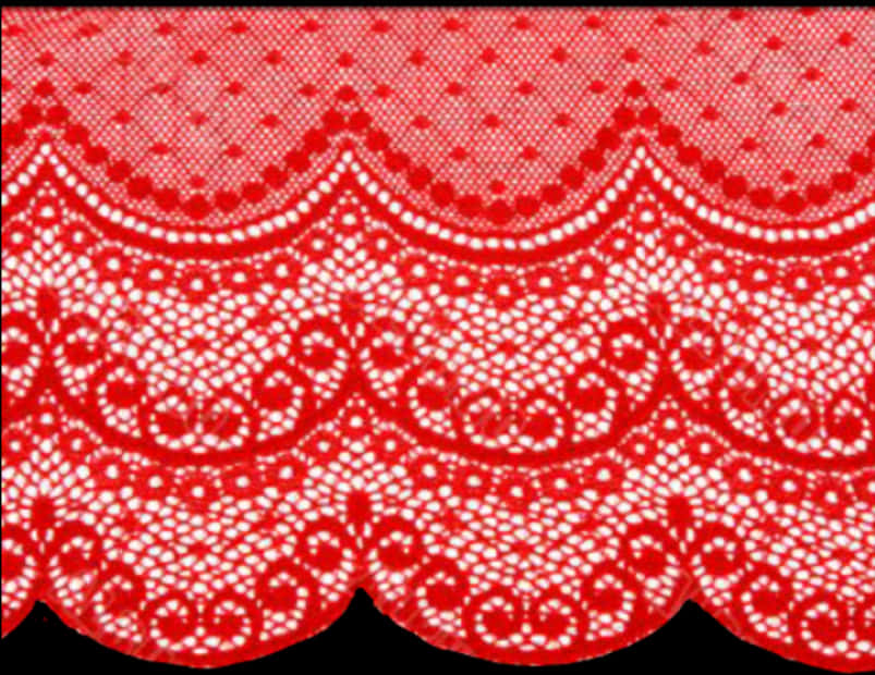 A Red Lace With White Dots