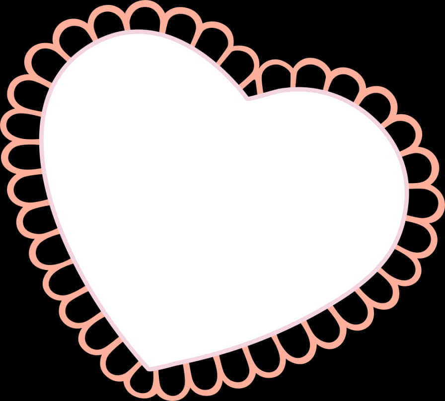 A Heart Shaped Frame With Pink And White Border