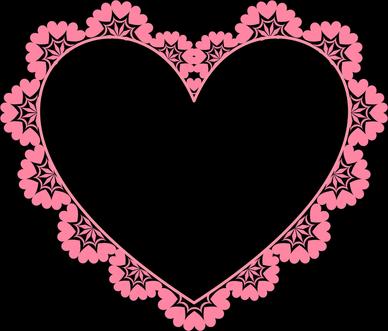 A Heart Shaped Frame With Pink Flowers