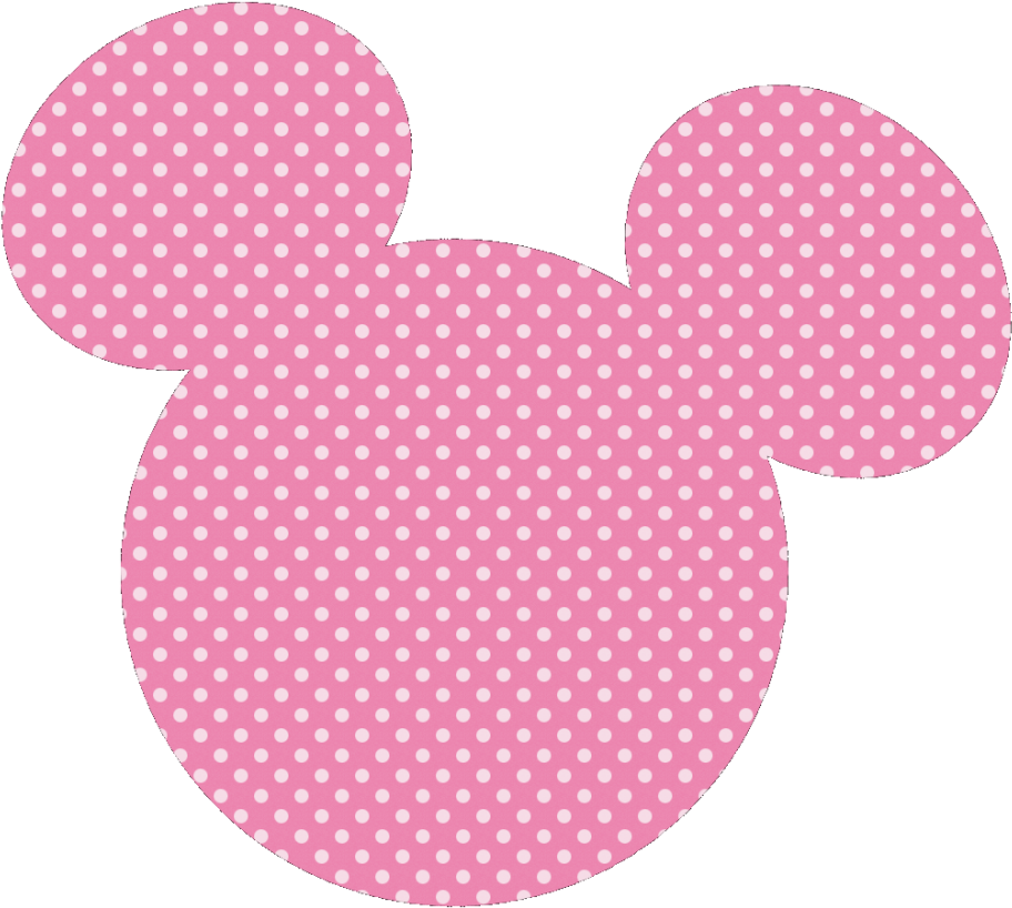 A Pink And White Polka Dot Mouse Head