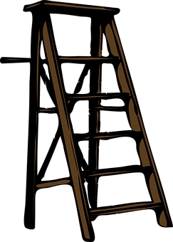 A Brown Ladder With Black Background
