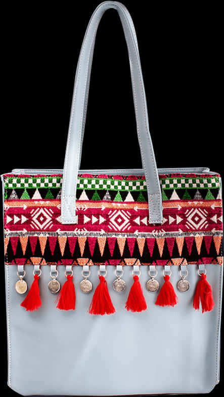 A Handbag With Tassels And Coins
