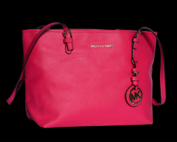 A Pink Handbag With A Logo