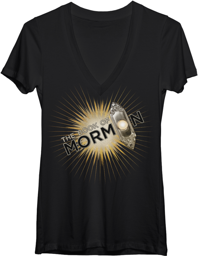 A Black Shirt With A Gold And Silver Logo
