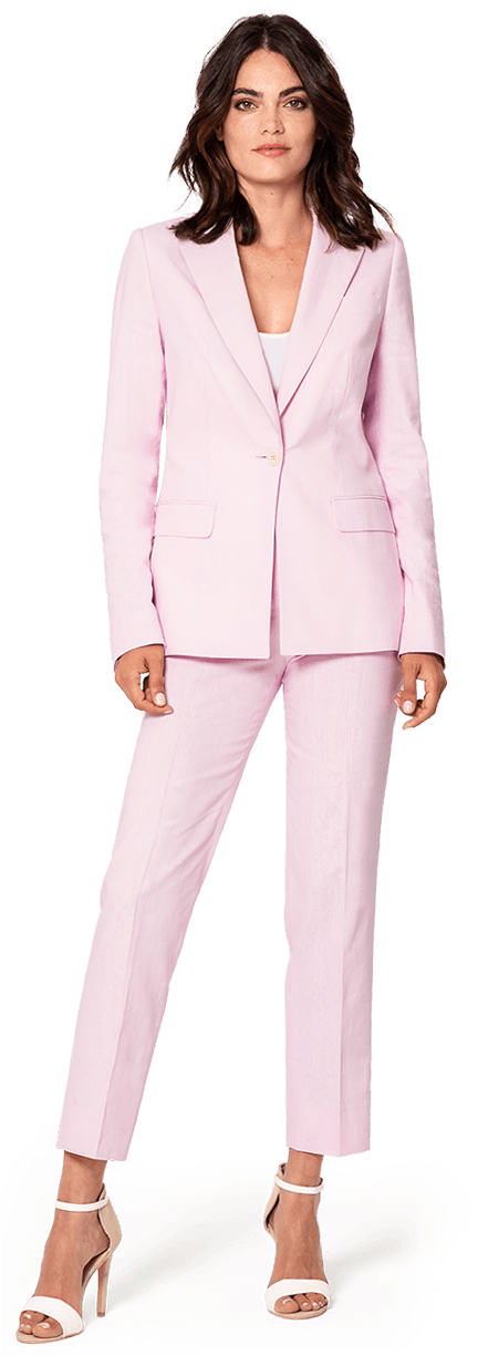 A Woman In A Pink Suit