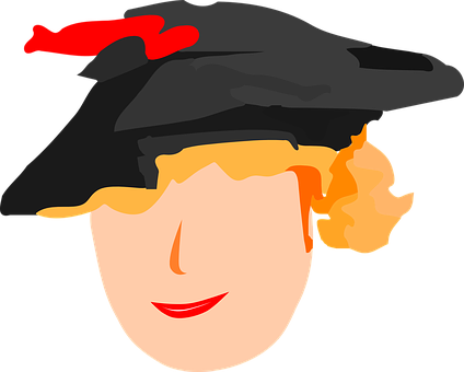 A Cartoon Of A Woman Wearing A Black Hat