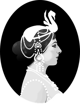 A Profile Of A Woman With A Swan On Her Head