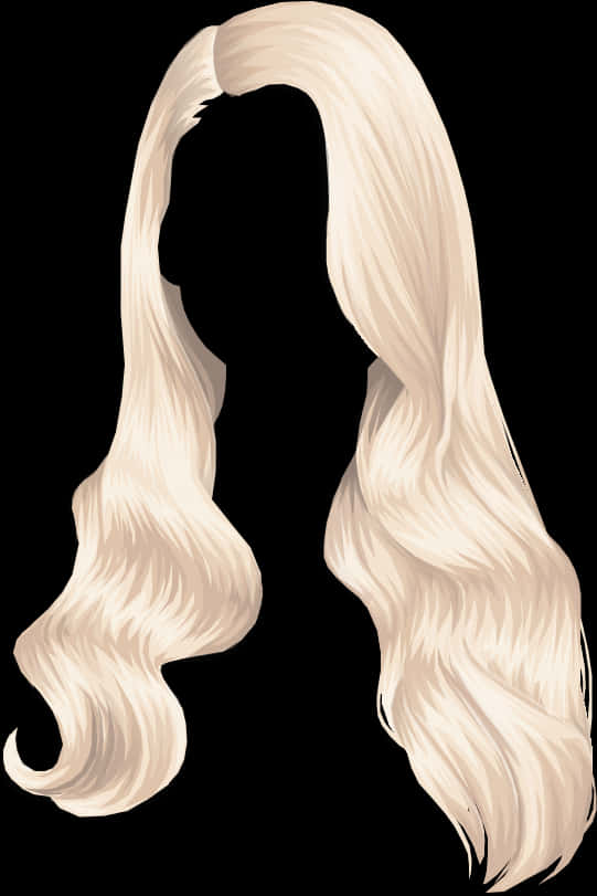 Long Blonde Hair On A Black Background