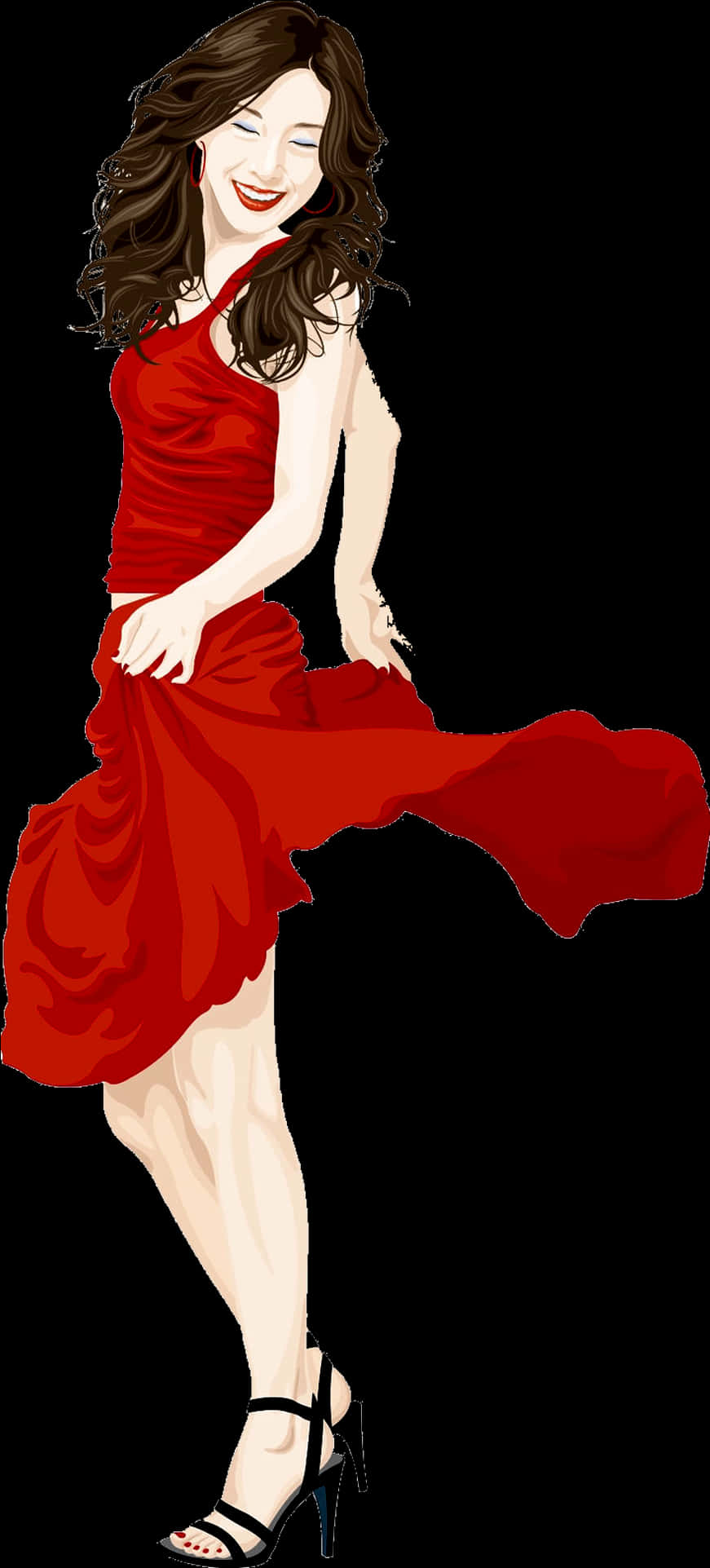 A Woman In A Red Dress
