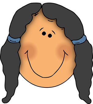 A Cartoon Of A Woman With A Smile