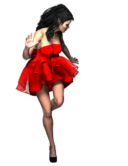 A Woman In A Red Dress