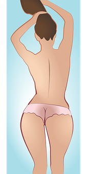 A Back Of A Woman In Underwear