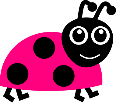 A Pink Ladybug With Black Dots