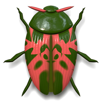 A Green And Pink Bug