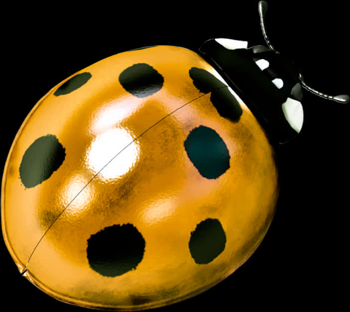 Ladybug With Shiny Yellow Wings