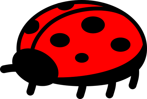 Adorable 2d Ladybug With Rounded Legs