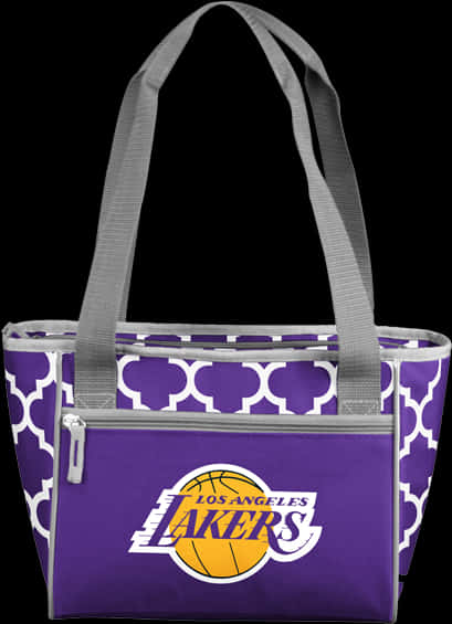 A Purple And White Cooler Bag