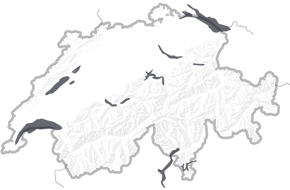 A Map Of Switzerland With White Text
