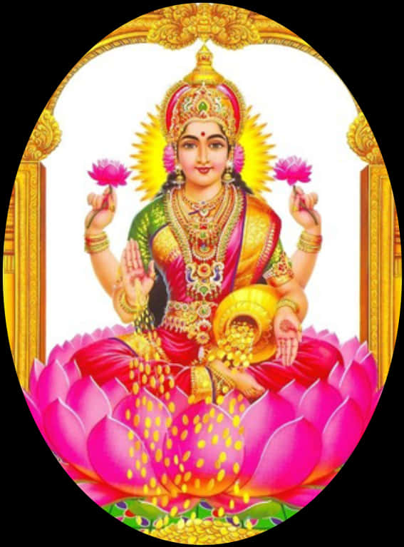 A Woman Sitting On A Lotus Flower