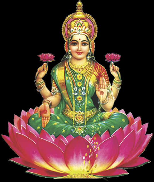 A Woman Sitting On A Lotus Flower