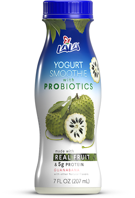 A Bottle Of Yogurt With Fruit On A Black Background