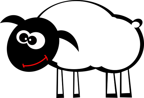A Cartoon Sheep With A Smile