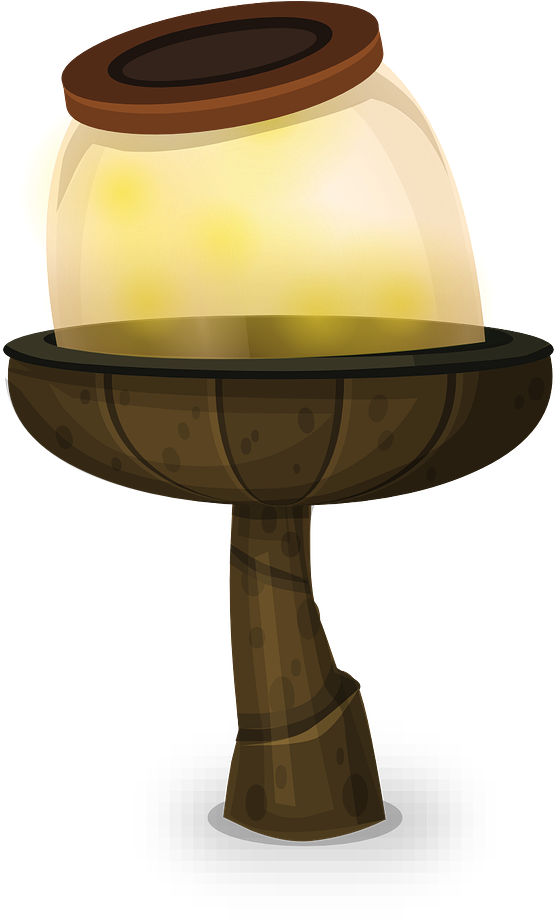 A Cartoon Mushroom With A Yellow Dome