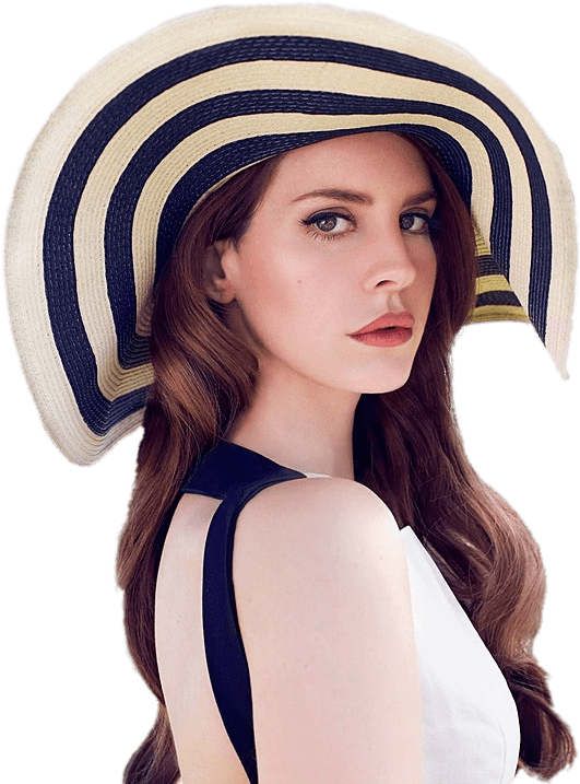Lana Del Rey Striped Hat - Lana Del Rey With Hat, Hd Png Download
