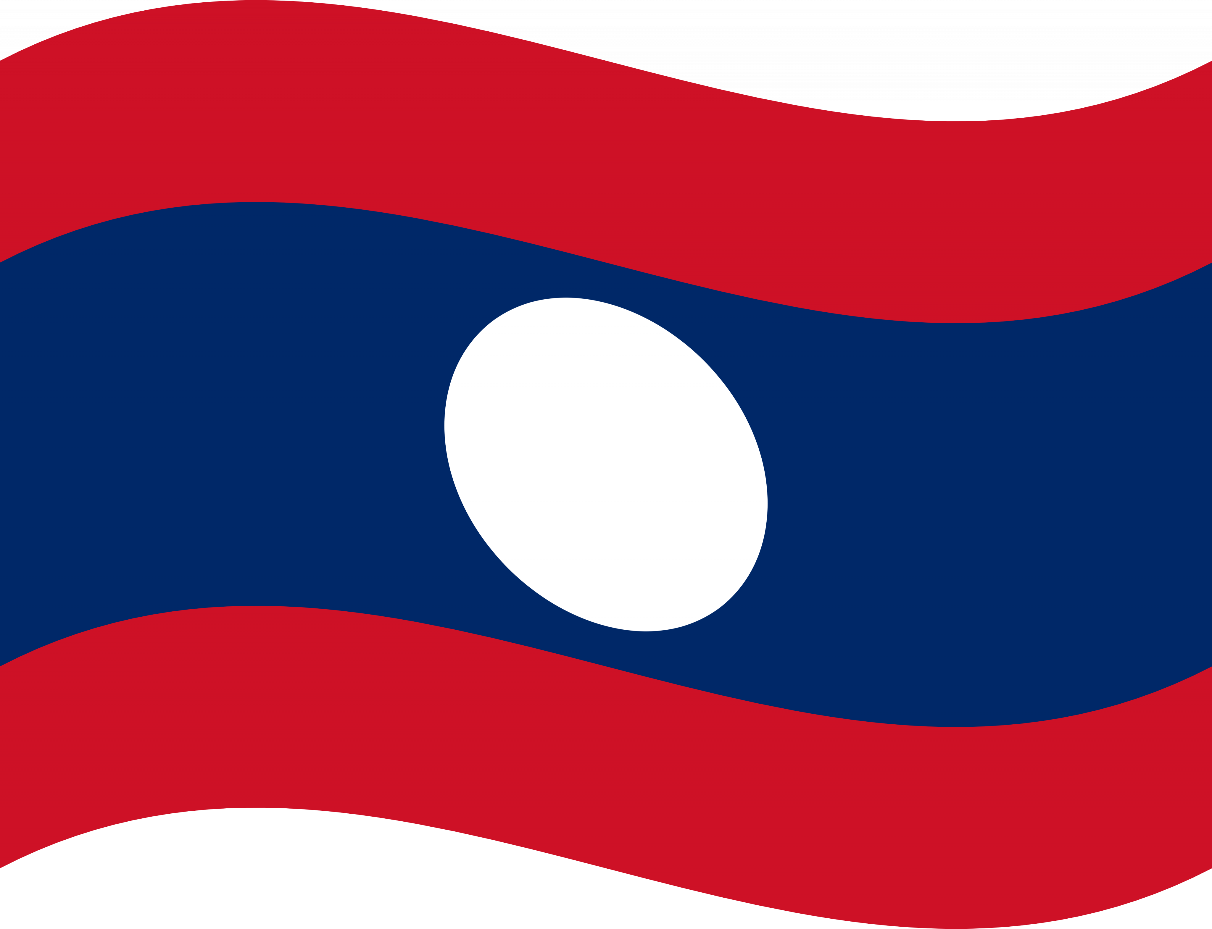 A Red Blue And White Flag With A White Circle