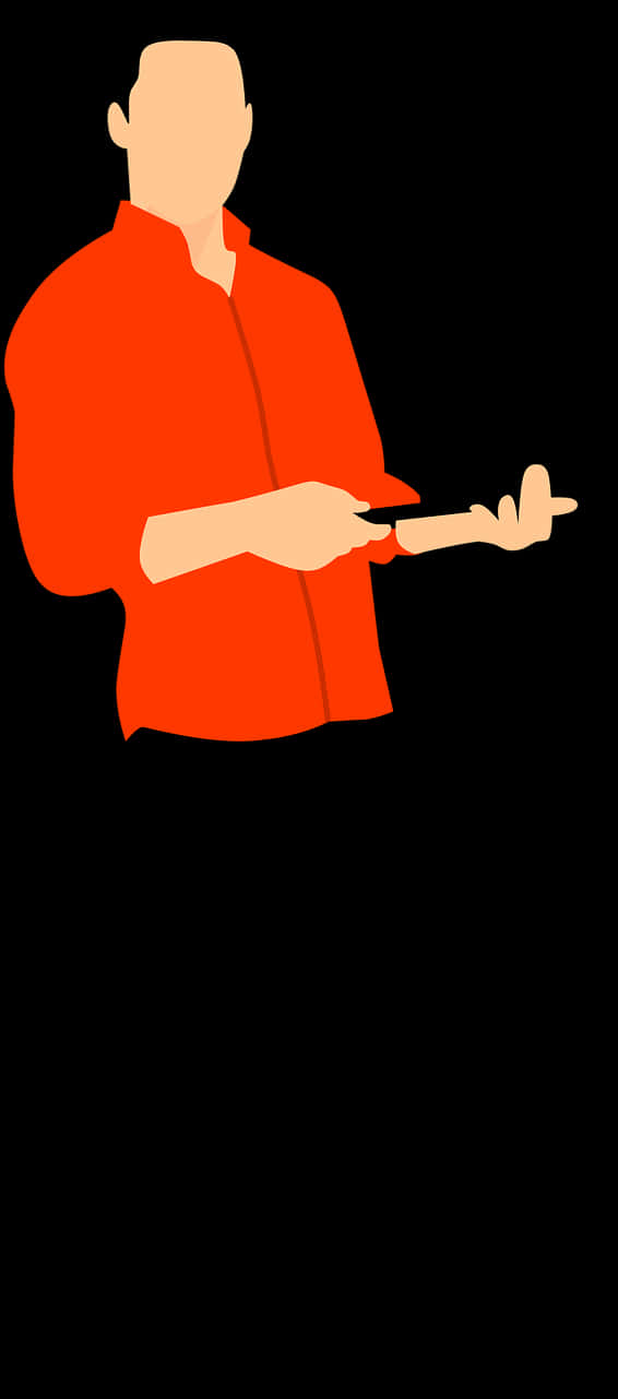 A Person Wearing A Red Shirt Pointing At Something