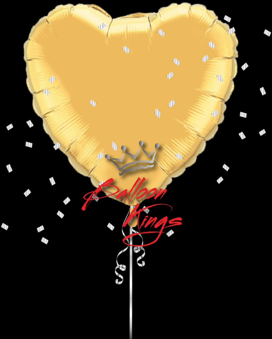 A Heart Shaped Balloon With Confetti