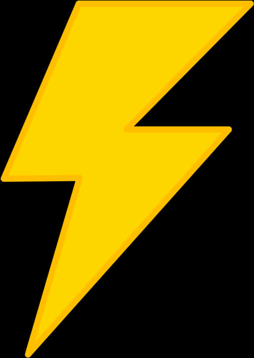 A Yellow Lightning Bolt On A Black Background