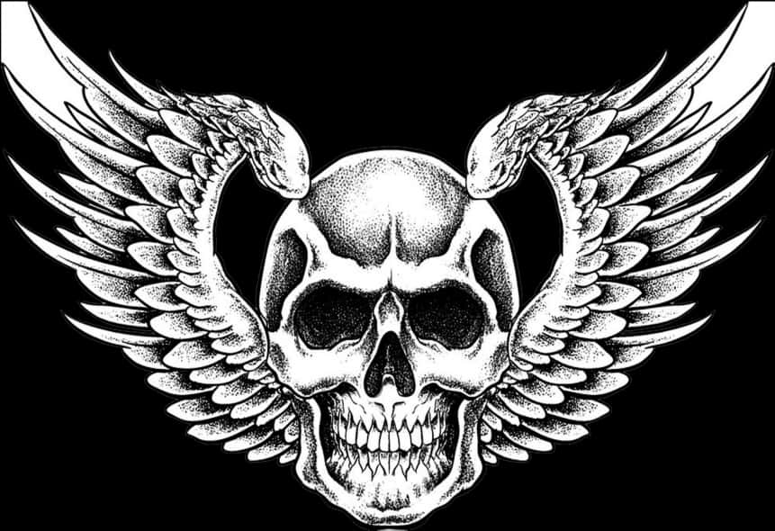 Large Size Of Easy To Draw Cartoon Skull Ways Skulls - Skull With Wings Drawing