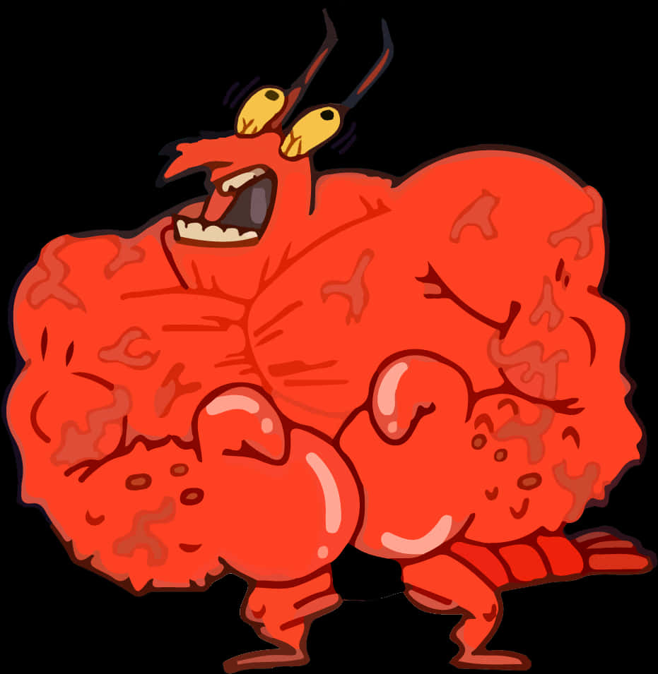 A Cartoon Of A Red Creature