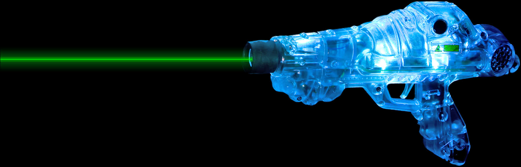 A Blue Laser Gun With Green Laser Beam