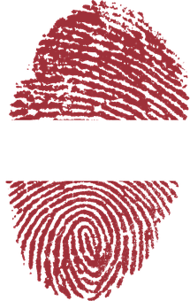 A Fingerprint With A Red And White Stripe