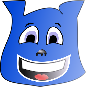 A Cartoon Face With A Black Background