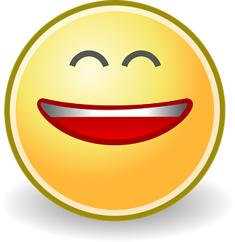 A Yellow Smiley Face With Red Mouth And Eyes