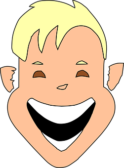 A Cartoon Of A Boy Smiling