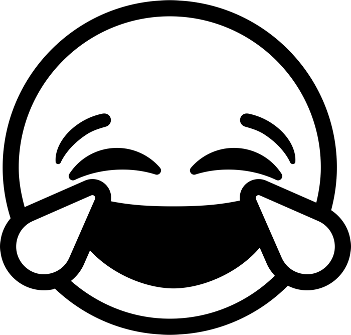A Black And White Image Of A Smiley Face With Tears