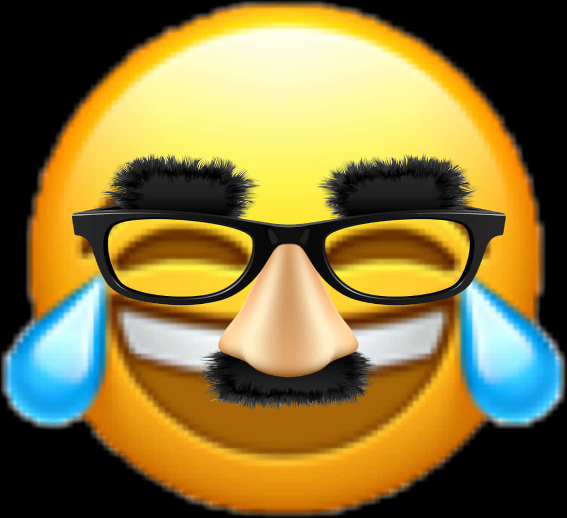 Laughing Emoji With Glasses And Mustashe