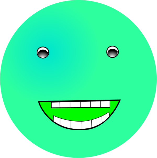 A Green Face With White Teeth And A Black Background