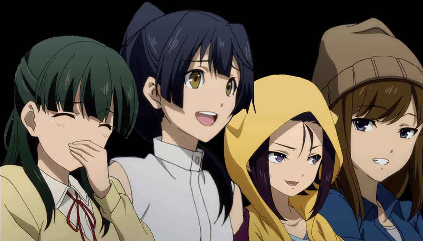 Laughing Girls Mayoiga Know Your Meme - Anime Girl Laughing Render, Hd Png Download