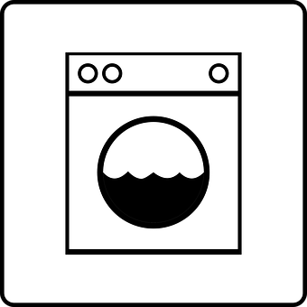 A Black And White Picture Of A Washing Machine